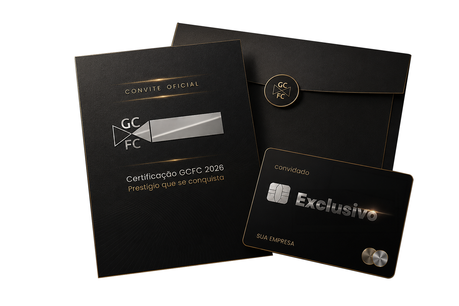 Convite institucional e cartão Exclusive GCFC